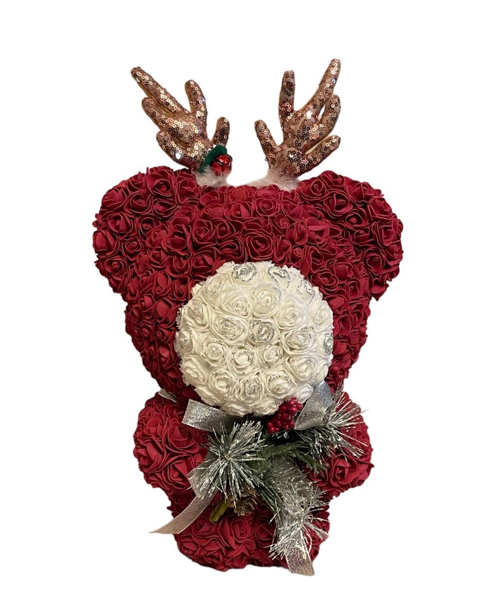 Handmade Christmas Bear From Foam Roses
